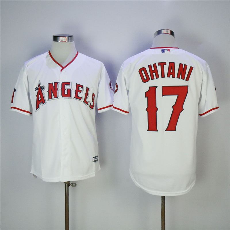 Men's Los Angeles Angels #17 Shohei Ohtani White Cool Base Stitched MLB Jersey